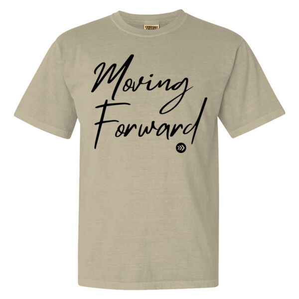 Moving Forward  - Garment-Dyed Heavyweight T-Shirt - Black Letters Thumbnail